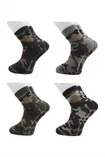 Men's Ankle Socks, Camouflage Military Pattern, Cotton, 4-Pack