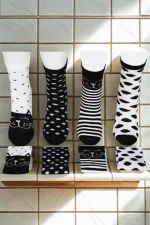 Chaussettes enfant à motifs variés, colorées, lot de 4