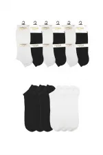Men's Black and White Cotton Rice Stitch Socks, 6-Pack (3 Black, 3 White)