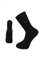 Men's Terry Cotton Winter Thick Black Thermal Socks, 3-Pack