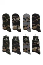 Men's Ankle Socks, Camouflage Military Pattern, Cotton, 4-Pack