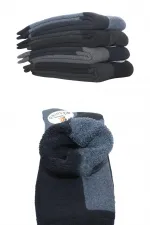 Erkek Havlu Pamuklu Kışlık Soket Çorap Çok Renkli Termal 4'Lü Paket