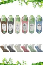 Ballerines en bambou pour femme, chaussettes colorées, sans coutures, invisibles, antidérapantes, talon en silicone, lot de 6