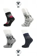 Chaussettes d'hiver épaisses en laine d'agneau pour femme, lot de 4