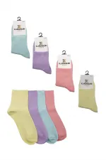 Chaussettes de tennis multicolores en coton pour femmes, lot de 4