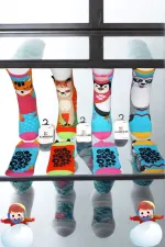 Serviette pour enfants, chaussettes courtes à motifs variés, colorées, lot de 4