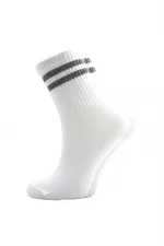 Women's Colorful Striped White Ankle Tennis Socks College 4-Pack