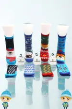 Serviette pour enfants, chaussettes courtes à motifs variés, colorées, lot de 4