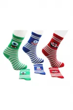 Çoçuk Çok Desenli Soket Çorap Renkli 6'Lı Paket