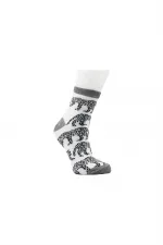 Kadın Çok Renkli Desenli Pamuklu Yarım Konç Çorap 3'Lü Paket