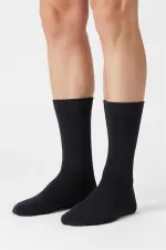 Men's Bamboo Long Ankle Socks, Black, Seamless, 4-Pack, Premium, Boxed