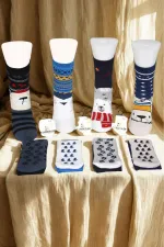 Çoçuk Havlu Çok Desenli Soket Çorap Renkli 4'Lü Paket