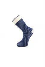 Men's Multicolored Ankle Socks, Long Striped Pattern, Seamless, 6-Pack