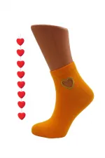 Chaussettes mi-mollet colorées en coton à motif cœur pour femme, lot de 4