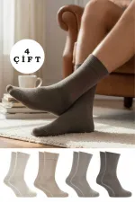 Erkek Alpaka Yün Kışlık Kalın Soket Çorap 4'Lü Paket
