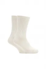 Men's Organic Wool Winter Ankle Socks, Cream, 3-Pack