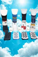 Çoçuk Havlu Çok Desenli Soket Çorap Renkli 4'Lü Paket