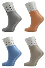 Chaussettes en coton à motifs colorés pour femmes, lot de 4