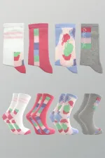 Chaussettes courtes en coton pour femmes, multicolores, lot de 4