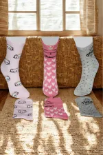 Çoçuk Çok Desenli Soket Çorap Renkli 3'Lü Paket