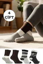 Chaussettes d'hiver épaisses en laine d'agneau pour femme, lot de 4