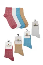 Chaussettes courtes en coton à motifs colorés pour femmes, lot de 4