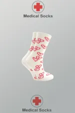 Kadın Diyabetik Lastiksiz Şeker Çorabı Sıkmayan Pamuklu Soket Çorap Renkli 4'Lü Paket