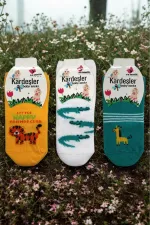 Chaussettes bottines colorées à motifs pour enfants, lot de 3
