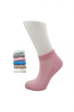 Kadın Patik Asorti Çok Renkli Pamuklu Çorap Pirinç Örgü 6'Lı Paket