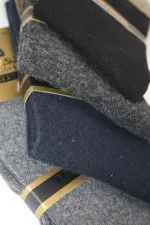 Erkek Lambswool Yün Kışlık Soket Çorap Çok Renkli 4'Lü Paket