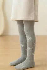 Kız Çoçuk Pamuklu Külotlu Çorap Desenli