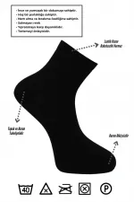 Erkek Bambu Yarım Konç Asorti Çok Renkli Çorap Dikişsiz 4'Lü Paket