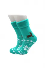 Chaussettes en tissu éponge pour femmes, lot de 6, motif cerf