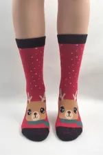 Christmas/New Year's Patterned Ankle Socks, Colorful, 6-Pack