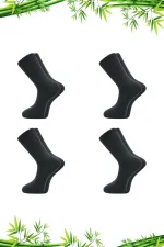 Men's Bamboo Socket Long Straight Smoked Seamless 4-Pack