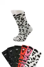 Chaussettes de tennis colorées pour femmes, en coton, à motifs longs, lot de 6.