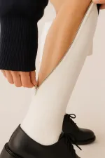 Kadın Fermuarlı Diz Altı Çorap