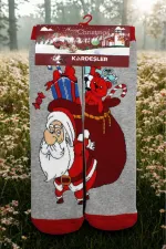 New Year's Eve, Christmas, Colorful Patterned Socket Terry Socks