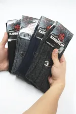 Men's Lambswool Winter Ankle Socks, Multicolored, 4-Pack