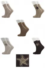 Kadın Bambu Çok Renkli Taş Işlemeli Soket Çorap 10'Lu Premium Kutulu