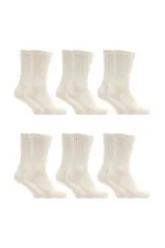 Men's Organic Wool Winter Ankle Socks, Cream, 6-Pack