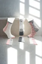 Çoçuk Çok Desenli Soket Çorap Renkli 3'Lü Paket