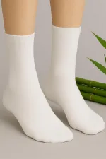 Chaussettes courtes blanches sans couture en bambou pour femmes (lot de 6)