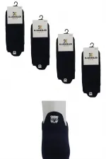 Chaussettes courtes en coton bleu marine à motifs pour femme, lot de 4