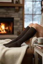 Chaussettes hautes en laine pour femme, multicolores, lot de 6