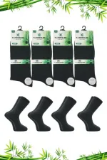 Men's Bamboo Socket Long Straight Smoked Seamless 4-Pack