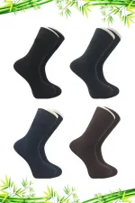 Men's Bamboo Sock Long Assortment Seamless 4-Pack Premium Boxed