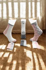 Çoçuk Çok Desenli Soket Çorap Renkli 3'Lü Paket