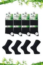 Men's Bamboo Socket Long Straight Navy Blue Seamless 4-Pack