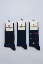 Chaussettes courtes à motifs colorés pour hommes, lot de 3